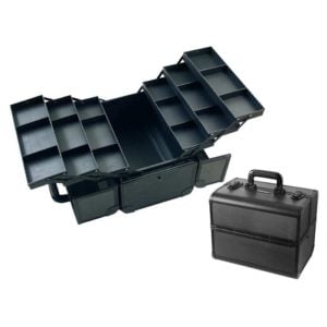 Kufer fryzjerski aluminiowy, czarny