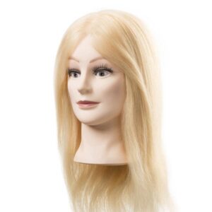 Główka fryzjerska włosy naturalne blond długości 45-50 cm